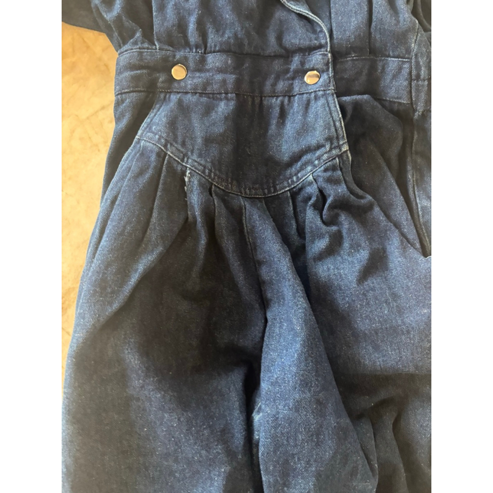 Vintage 80s denim/jean jumpsuit size 8-10 - Picture 4 of 8